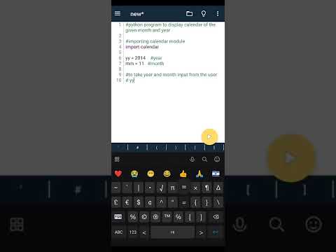 Python program to display calendar of the given month and year #python #pythontutorial #pythoncode