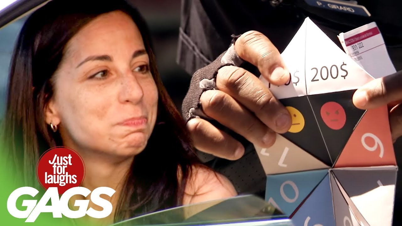 just for laughs Cop Tickets Drivers With Paper Fortune Teller