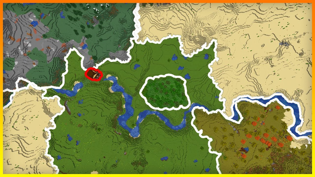 Seed 6 Biomes, Outpost, 2 Villages & Pyramid Spawn Minecraft 1.14.4