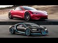 2020 Tesla Roadster Vs 2018 Bugatti Chiron - Top Speed!!