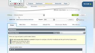 Noodletools Lesson # 3 Creating a Citation