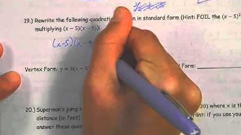 Test 3 Review: Quadratics & Factoring (Video 5) -  pg 3 #18&19