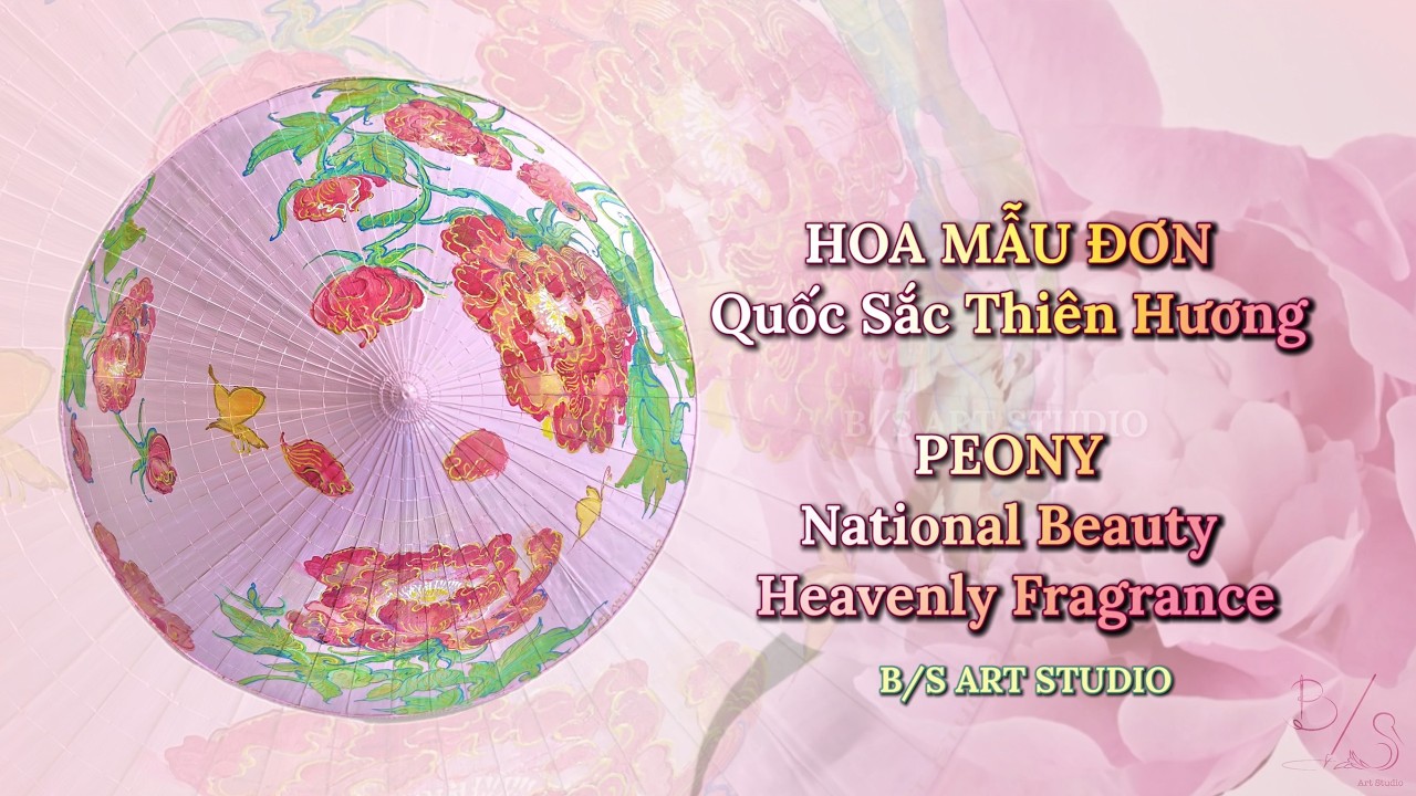 Peony - National Beauty Heavenly Fragrance - Hand Painting on Traditional Vietnamese Conical Hat