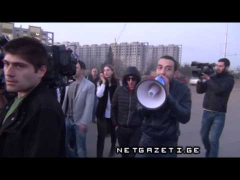 ლადო სადღობელაშვილის დაკავება ენმ-ს ოფისთან - 03.01.14