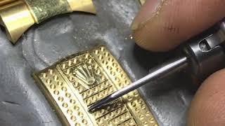 Diamond setting on Rolex watch