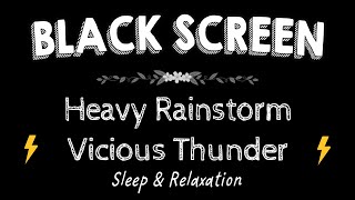 Rain Sounds for Sleeping - Sound of Heavy Rainstorm \& Vicious Thunder in the Misty Forest at Night ⚡