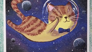 картинка: Как нарисовать космического кота.