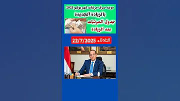 موعد صرف مرتبات شهر يوليو 2025 بالزيادة الجديدة وجدول الحد الأدنى للأجور 2025 مرتبات المعاشات 