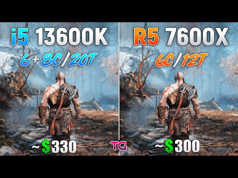 Core i5 13600K vs Ryzen 5 7600X - Test in 10 Games