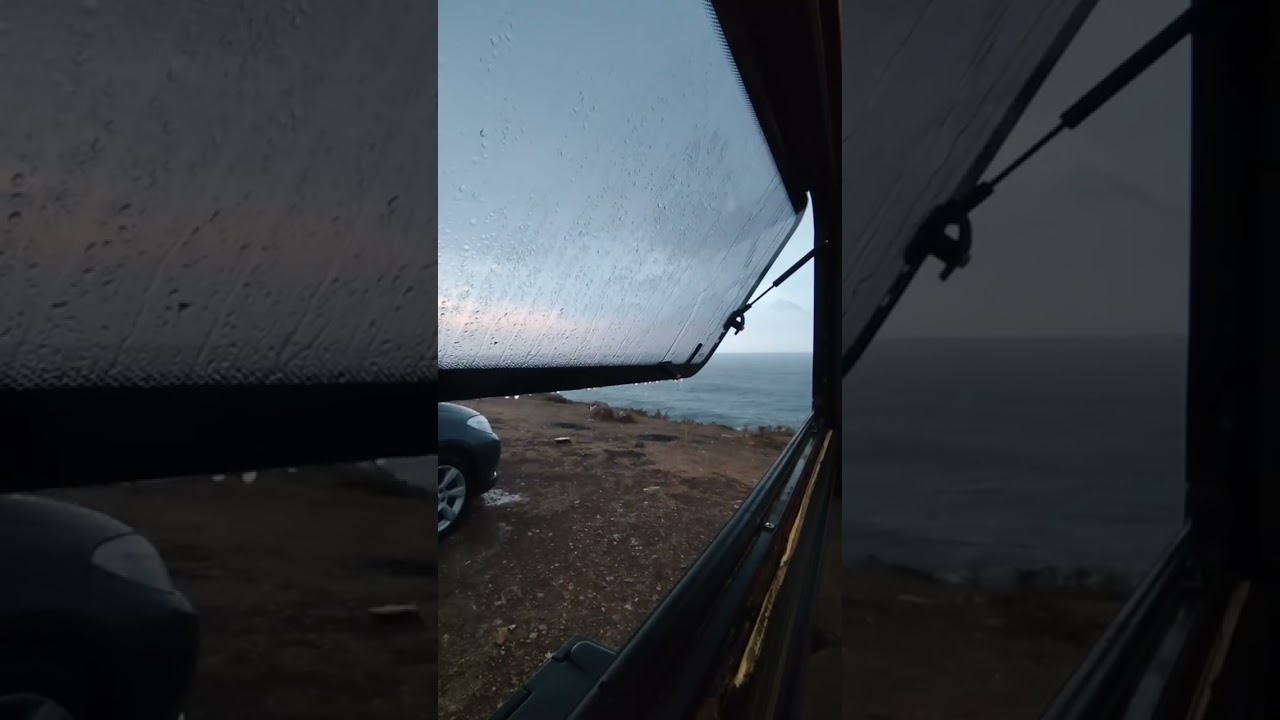 Rain on Van Window by the Ocean 🌧️ 1 Hour Real Footage & Original Sound [HD]