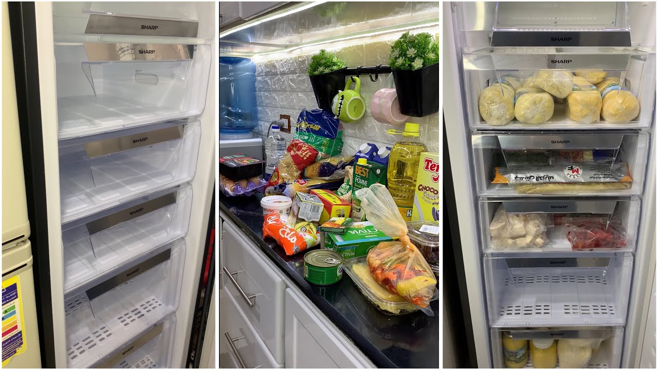 روتين يوم جديد البيت كان فاضي أشتريت الخزين+ تنضيفه عميقه للفريزر😘♥️