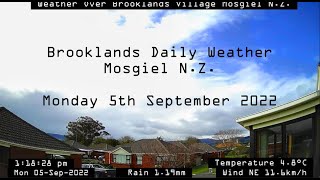 Monday 5Th September 2022 Brooklands Mosgiel Daily Weather