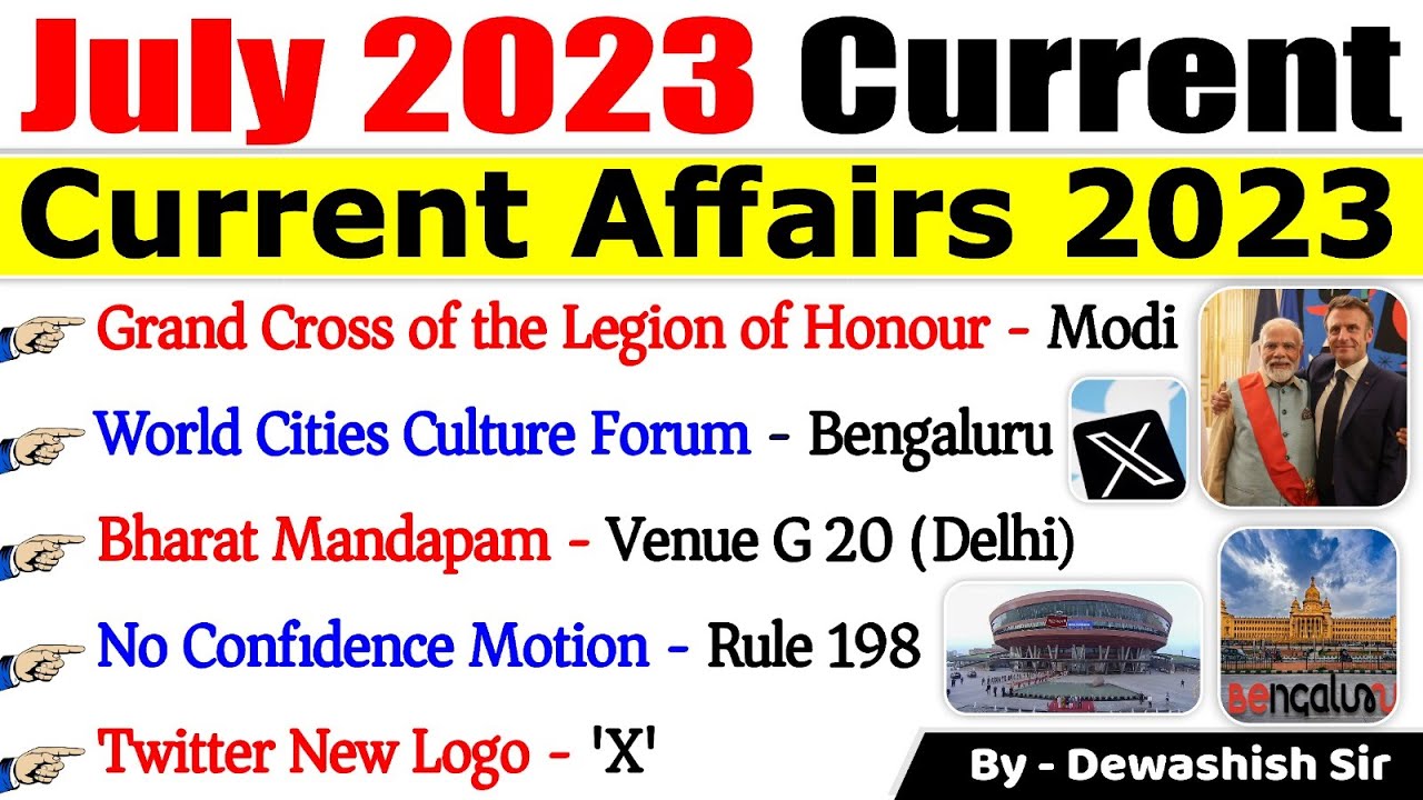 July 2023 Monthly Current Affairs | Current Affairs 2023 | Monthly ...