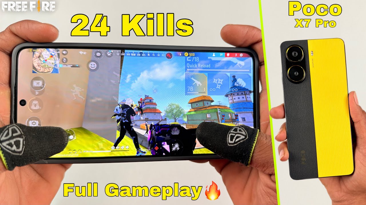 solo vs squad free fire gameplay in poco x7 pro gaming phone - YouTube