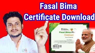 Online Apply For Pm Fasal Yojana  Certificate  Fasal Bima Yojana Certificate Download
