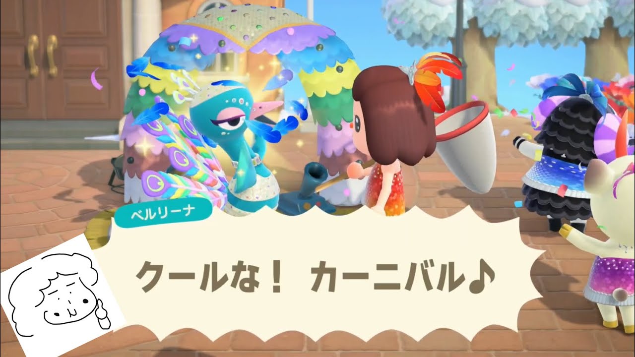 あつ森にお母さんが挑戦 カーニバルだったのでちょっとだけ撮ってみました….