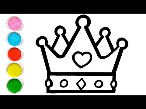 Crown Drawing, Painting and Colouring for Toddlers, Kid's | Draw Crown ...