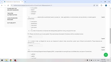 NPTEL Swayam  Introduction to Cyber Security quiz 1 Solution