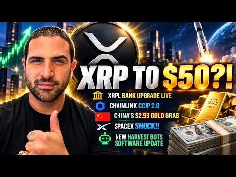 Video preview for XRP TO $50?! XRPL BANK UPGRADE LIVE, CHAINLINK CCIP 2.0, CHINA'S $2.9B GOLD GRAB, SPACEX SHOCK!!