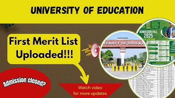 University of Education 1st Merit List 2025 Announced | Full Details | Future Build Academy|UOE|2025