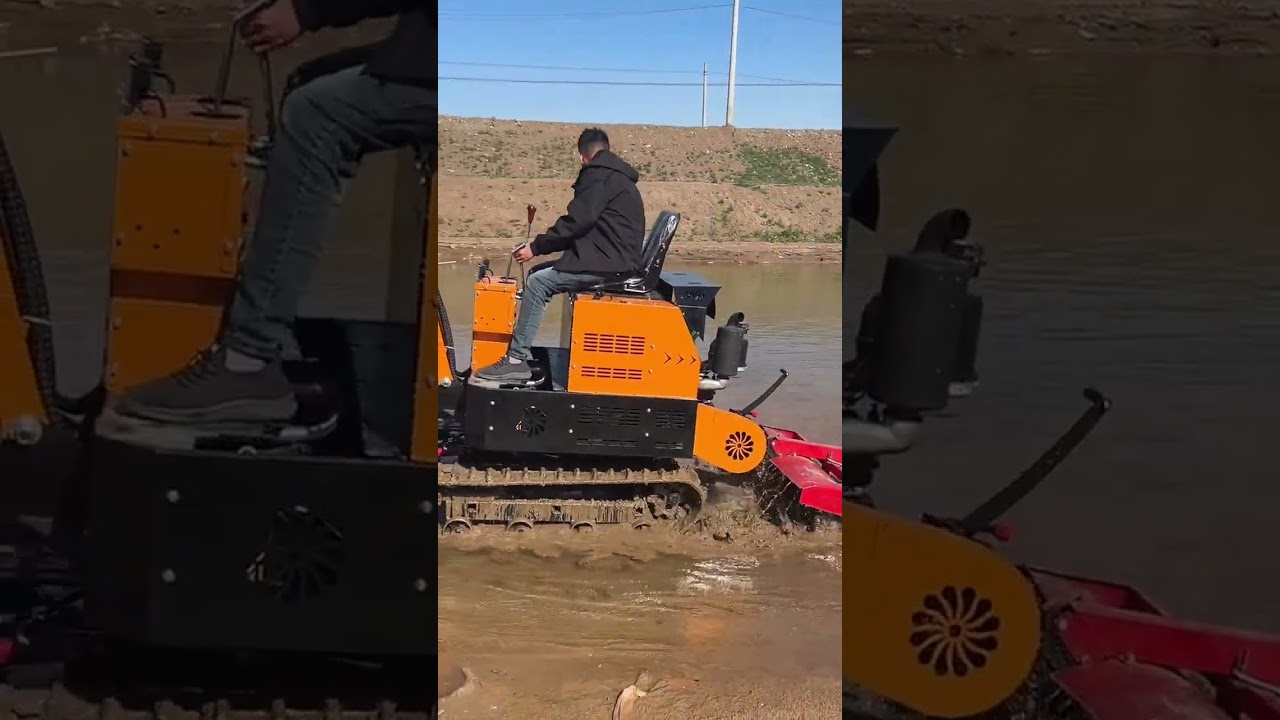 Excavator, rotary tillage all-in-one, track micro-tillage, small four-wheel tractor, crawler exc