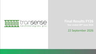 TRANSENSE TECHNOLOGIES PLC - Final Results for the year ended 30 June 2026