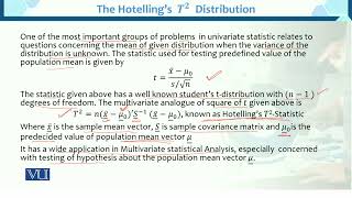 The Hotellings T2 Distribution Multivariate Ysis Sta633Topic057