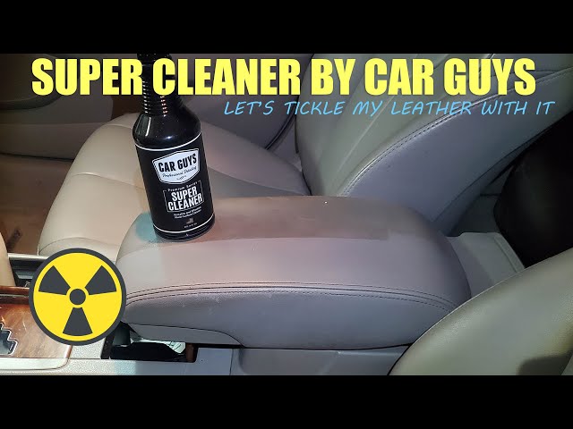 CAR GUYS super cleaner test on leather upholstery 