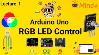 RGB LED Control Using Mind+ Software with Arduino Uno | Block Coding Tutorial for Beginners