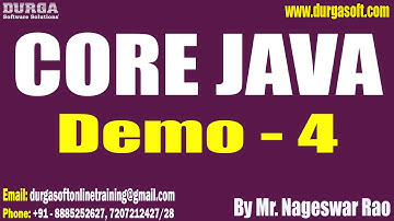 CORE JAVA tutorials || Demo - 4 || by Mr. Nageswar Rao On 06-03-2025 @7:15PM IST