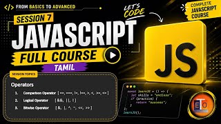 JavaScript Session 7 Tamil | Comparison vs Logical vs Bitwise Operators (Full Explanation)