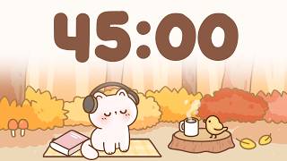 45 Minute Timer 🐱 Autumn lofi timer for study screenshot 4