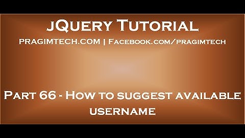 How to suggest available username
