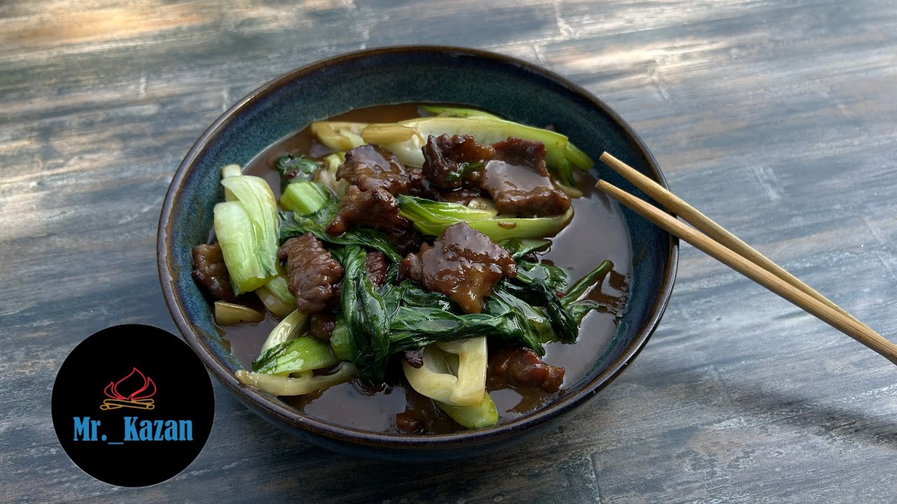 Rindfleisch mit Mangold auf asiatische Art