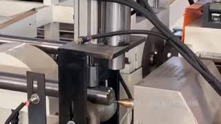 6000mm solid bar rod double end chamfering and mark machine