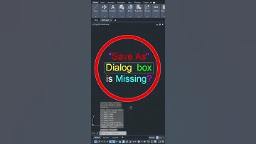 AutoCAD Tips - 23 Open Save As Dialog Box Missing #Shorts #autocad