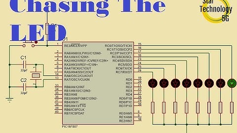 Microcontroller PIC16F887 Video 10 Chasing The LED