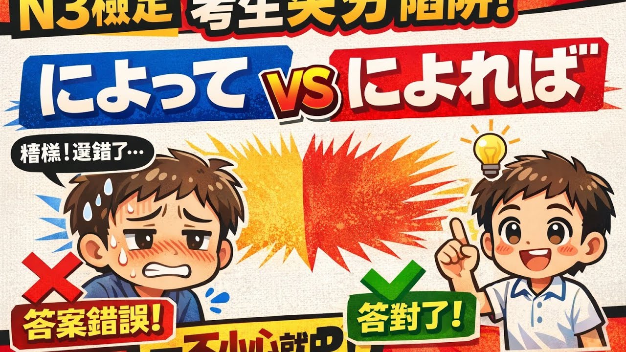 【N3檢定】考生接連在此失分！「によって・によれば」的可怕陷阱。TRYN3 3課　問題 #日檢  #日本語  #n4 #n5 #learn #n3