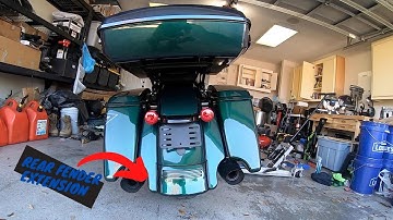 Advanblack Rear Fender Extension / Custom Dynamics ProBeam tri-bar light / rear reflector removal