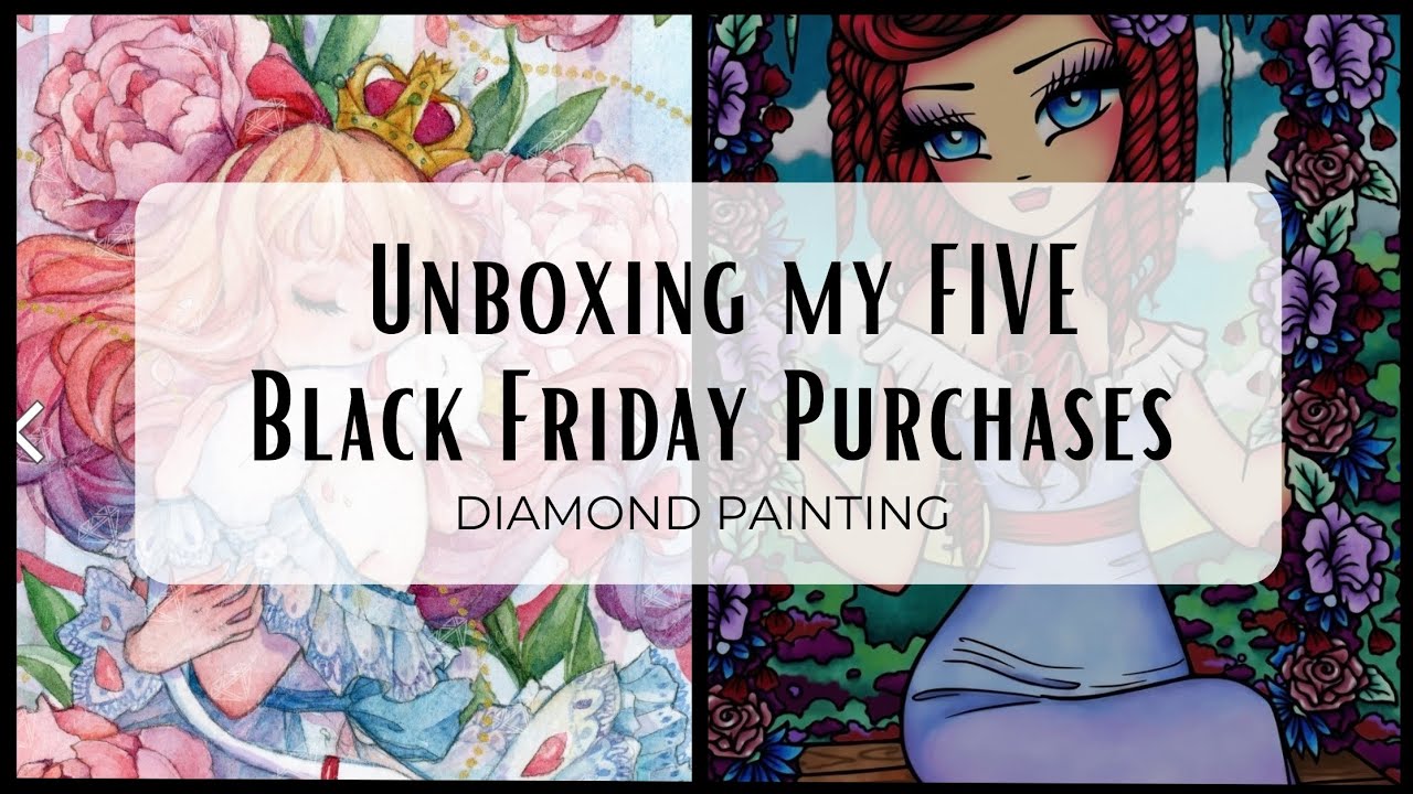 Распаковка пяти картин, украшенных алмазной мозаикой, которые я купила в Черную пятницу — Diamond...