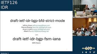 IETF 126: Inter-Domain Routing (IDR) 2026-07-20 14:30