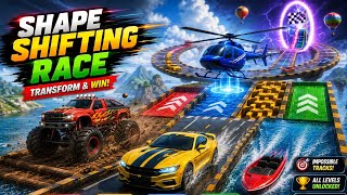 Shape Shifting Race 🔥 Transform Into Car, Helicopter & Boat | Crazy Tracks Full Gameplay 2026 screenshot 4