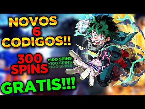 TODOS OS NOVOS CODIGOS *NOVEMBRO 2022* no MY HERO MANIA SPINS GRATIS (My  hero mania codes) ROBLOX 