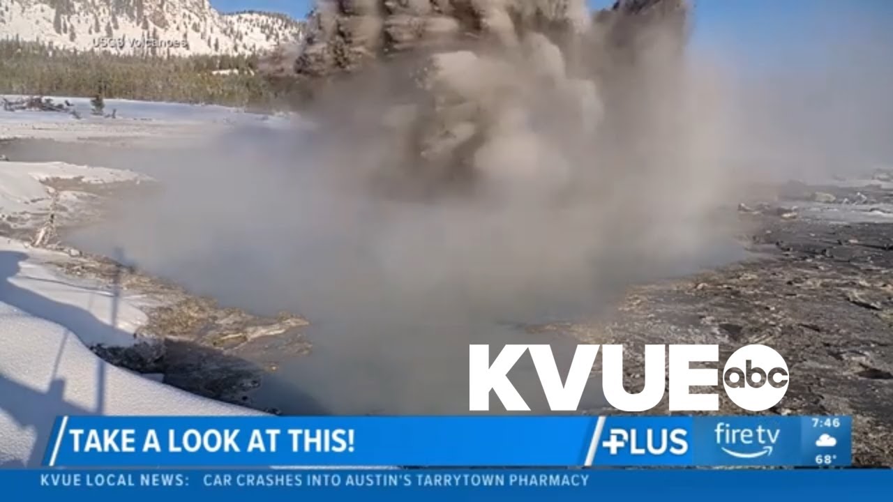 Geyser eruption caught on camera at Yellowstone National Park