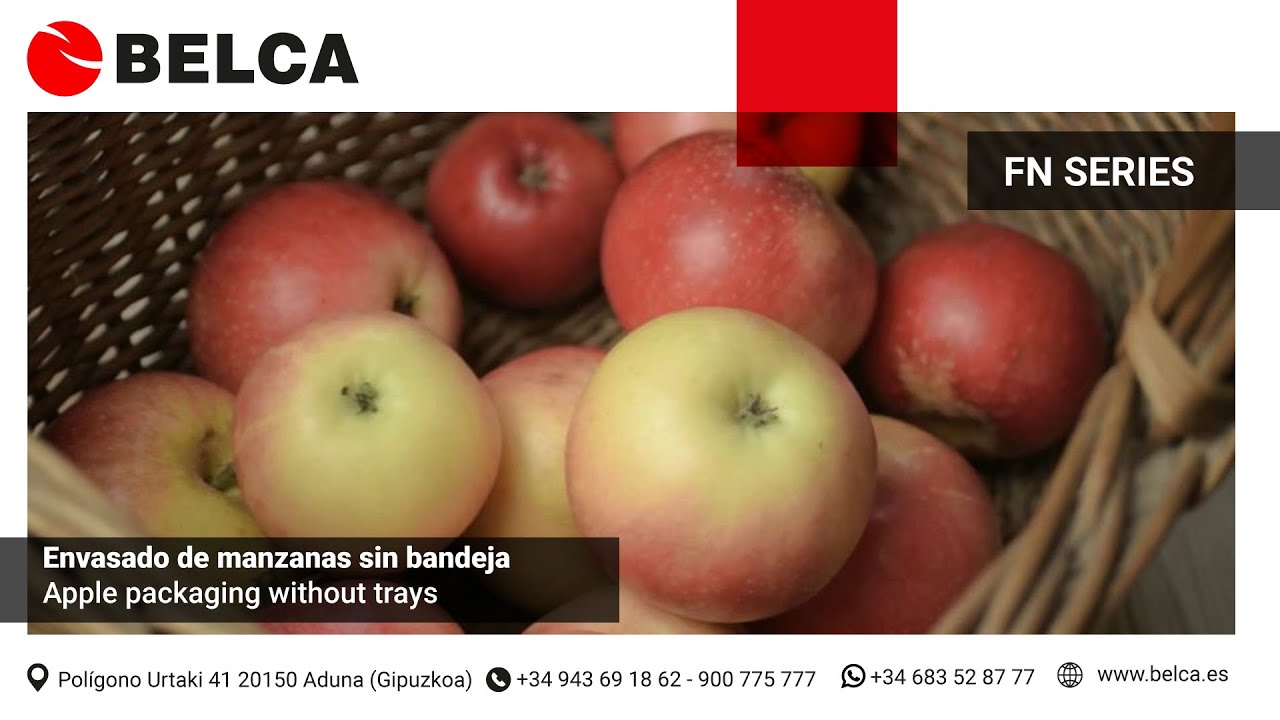 Envasado de manzanas sin bandeja en flowpack BELCA de la FN SERIES