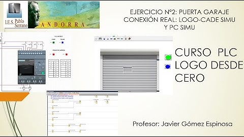 27#curso PLC  Logo. puerta garaje.CONEXIÓN REAL LOGO-CADE SIMU Y PC SIMU (LADDER)