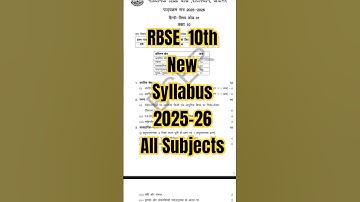 rbse class 10th new syllabus for 2025-26 ● rbse 10th syllabus for 2026 exam #rbsenewsyllabus2025-26