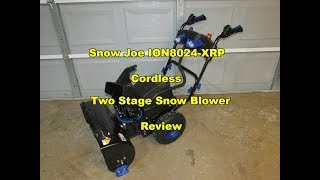 4-Speed Snow Joe ION8024-XRP-RM 80-Volt iONMAX Cordless Two Stage Snow Blower Kit 24-Inch Renewed Headlights W// 2 x 6.0-Ah Batteries and Charger