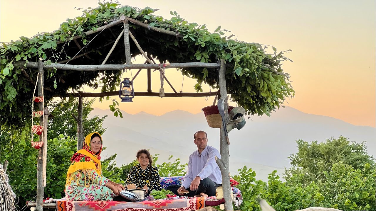 Building the Most Beautiful Wooden Gazebo in the Mountains | Cooking Food Over Fire