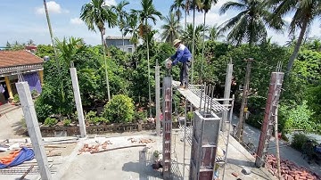 Technique Concrete Column Construction Process - Profiled Column Formwork Reinforcement